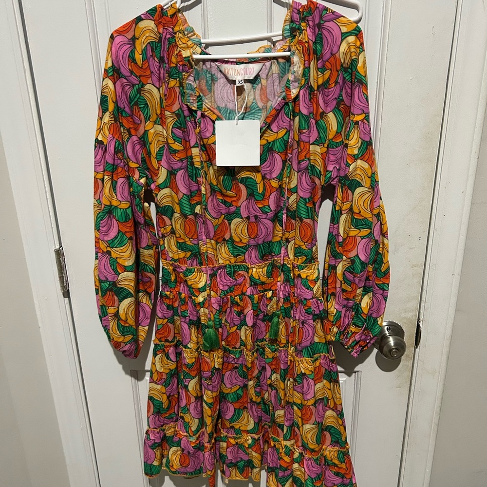 Briton Court Vibrant Multicolor Mini Dress Banana Print